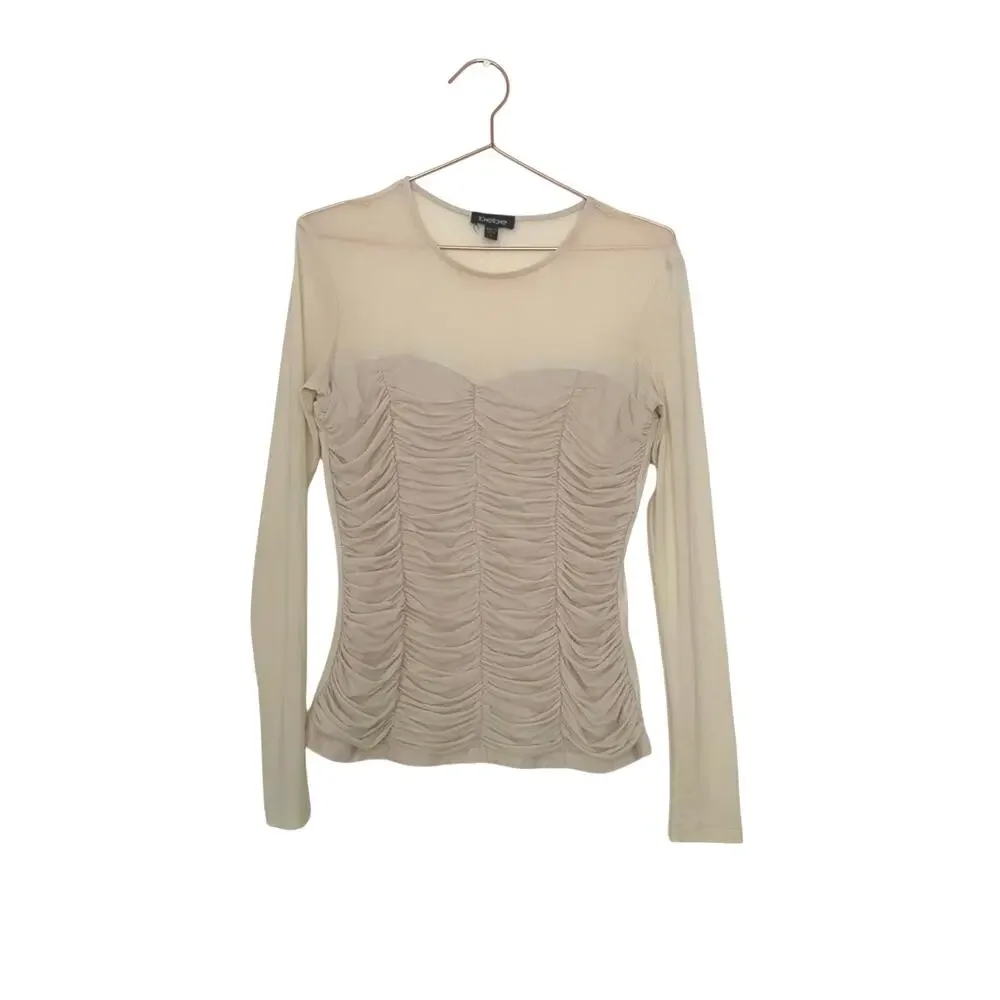 Bebe Chic Ruched Long Sleeve Blouse